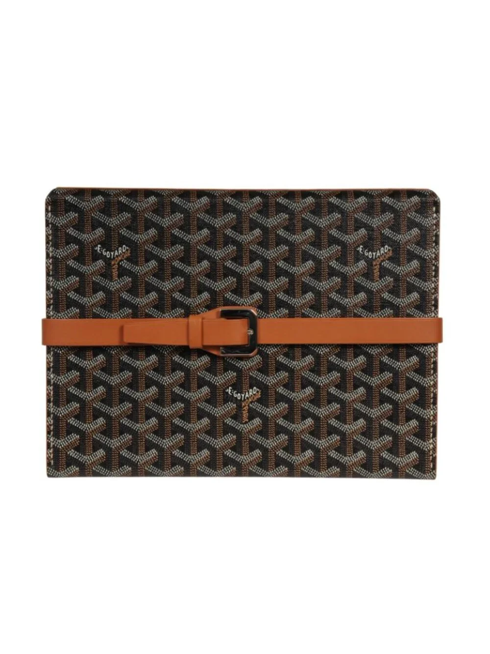 Goyard Montre De Voyage Eight Watch Box Black Tan Travel Trunk Case Buckle Strap